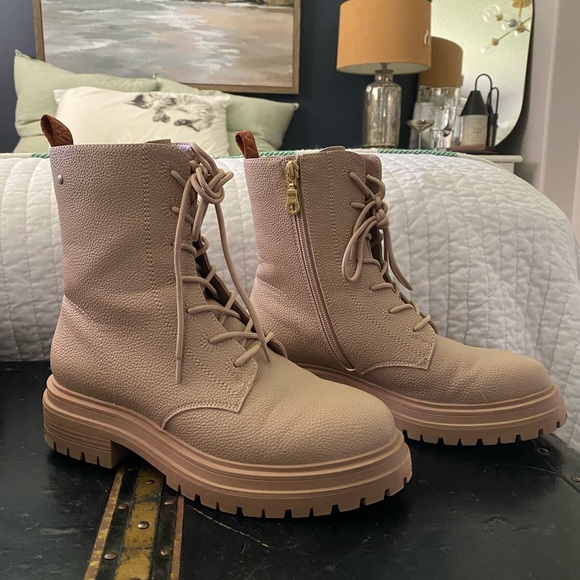 Matt & Nat Shoes - Matt & Nat Beige Combat Boots